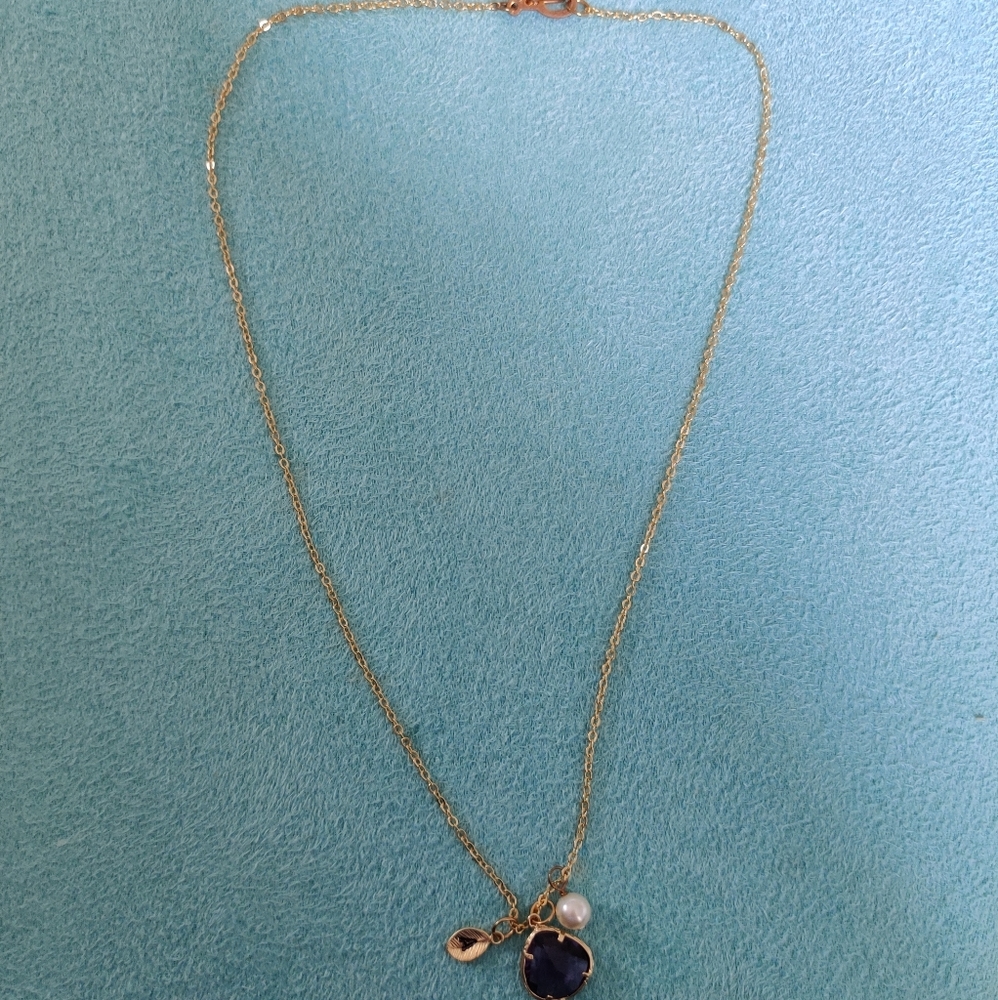 Gold Amethyst 'A' Necklace